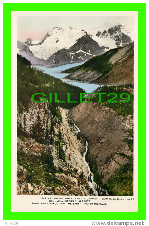 JASPER, ALBERTA - MT. ATHABASKA AND SUNWAPTA CANYON FROM THE LOOKOUT ON THE BANFF-JASPER HIGHWAY - - Jasper