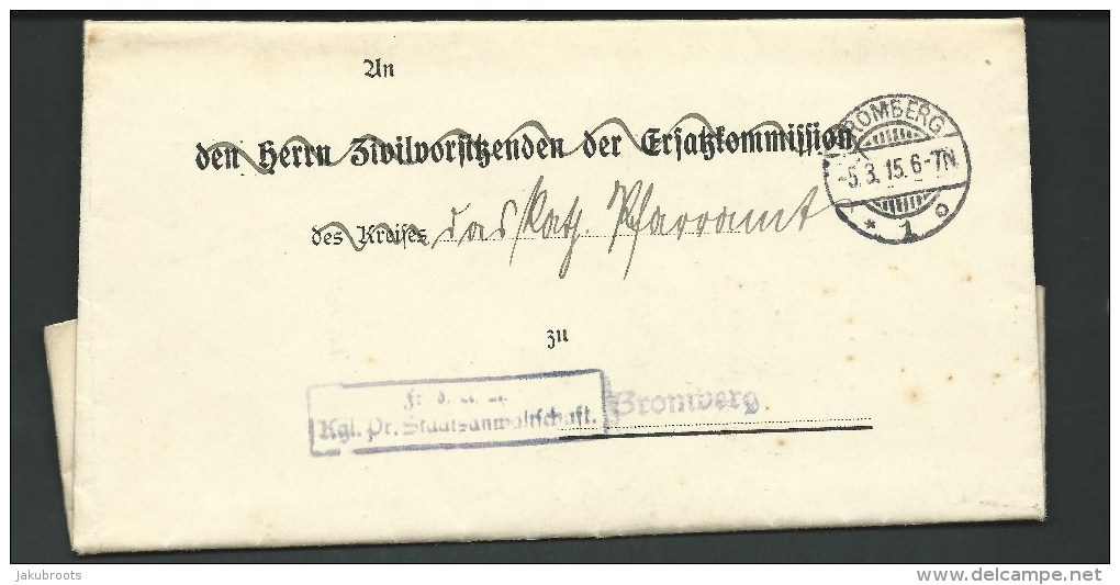 1915. BROMBERG --BYDGOSZCZ   ENTIRE  LETTER. SOLICITOR  LETTER - COMPLAINT - THEFT- - Lettres & Documents