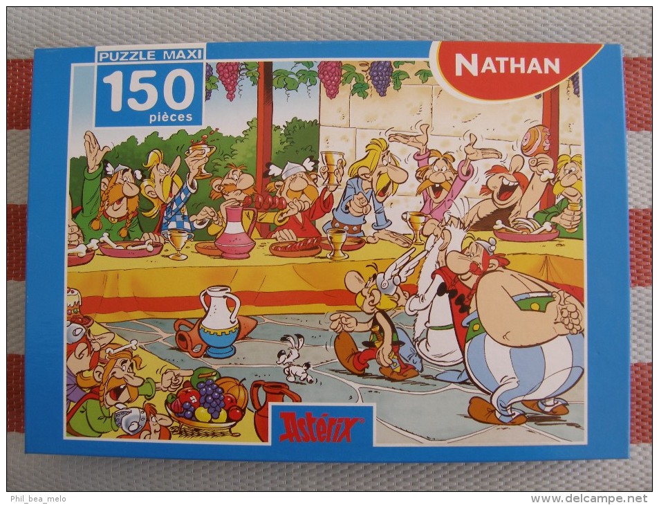 ASTERIX - PUZZLE MAXI 150 PIECES - NATHAN - LES GAULOIS EN OLYMPIE - OCCASION COMPLET EXCELLENT ETAT - Astérix