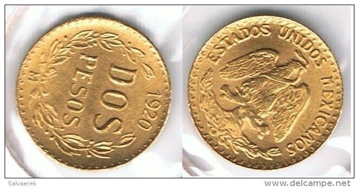 MEXICO 2 PESOS 1920 ORO GOLD A53 - Mexico
