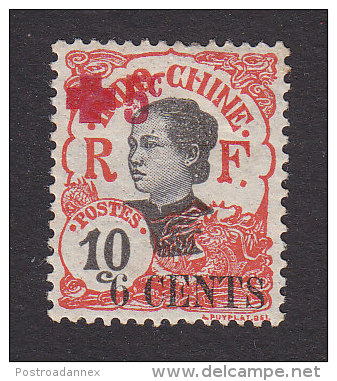 Indo-China, Scott #B6, Mint Hinged, Annamite Girl Surcharged, Issued 1918 - Ongebruikt