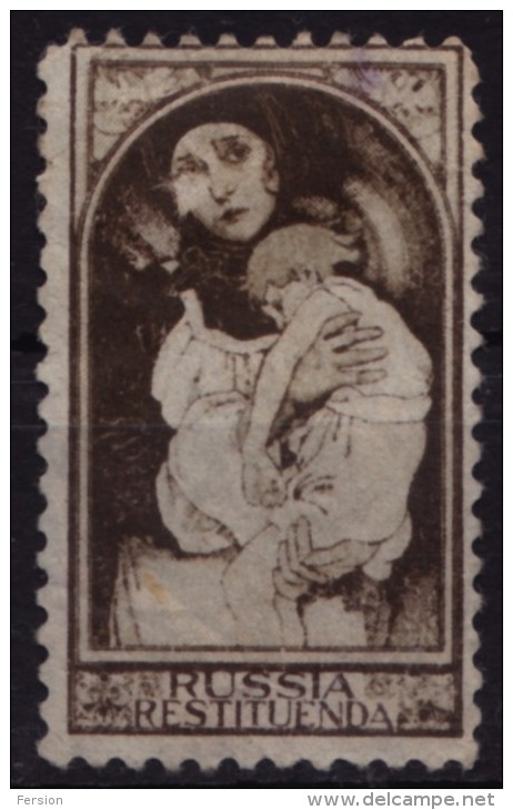 Alphonse Mucha - Russia Restituenda - Label Cinderella Charity Stamp - Used - Chine