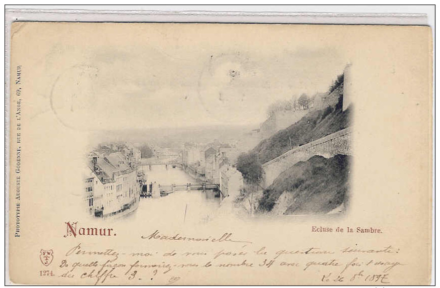 NAMUR  -  Ecluse De La Sambre -  1897 - Namur