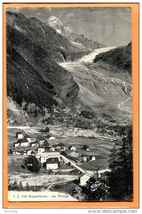LOL392, Argentières, Le Village, édit. Jullien Frères, Circulée 1919 - Chamonix-Mont-Blanc