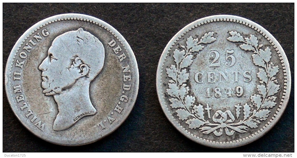 25 Cents 1849 Nederlanden / Pays-Bas. Willem II°. Argent/ Silver - 1840-1849: Willem II.