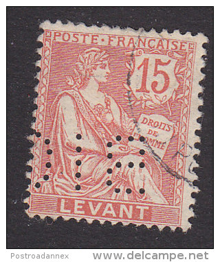 French Offices In Turkey, Scott #27, Used, Rights Of Man, Issued 1902 - Usati