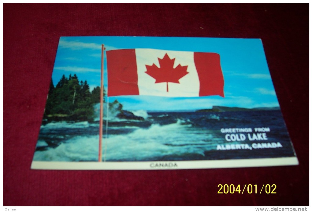 M 355 ° CANADA   AVEC PHILATELIE  ° GREETINGS FROM COLD LAKE  ALBERTA CANADA - Cartes Modernes