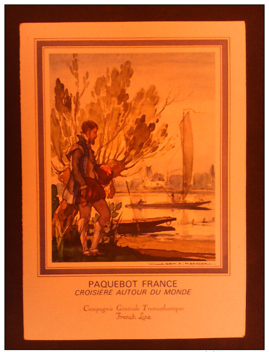 1 Menu Paquebot France 1974 - Other & Unclassified
