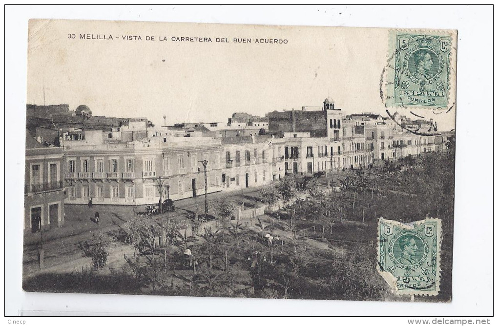 CPA ESPAGNE - MELILLA - Vista De La Carretera Del Buen Acuerdo - TB PLAN D'une Partie De La Ville - Détails Des Bâtiment - Melilla