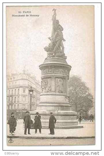 CPA 75 PARIS MONUMENT DE MONCEY - Statues