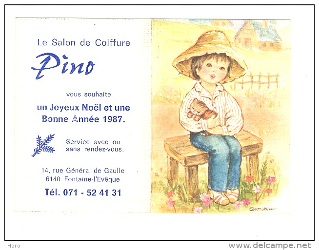 Calendrier De Poche 1987 - Salon De Coiffure PINO à Fontaine - L' Eveque (Mi6) - Formato Piccolo : 1981-90