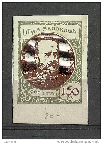 LITAUEN 1921 Mittellitauen Central Lithuania Michel 43 B * - Lithuania