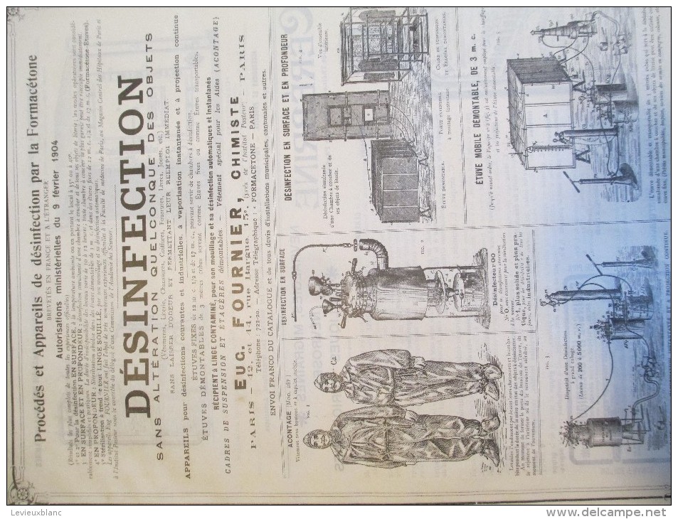 Encart Publicitaire/Procédéset Appareils Désinfection Par La Formacétone/FOURNIER/Catalogue Export Lacarriére/1904 ILL79 - Altri & Non Classificati