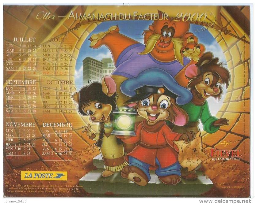 ALMANACH DU FACTEUR 2000 ( CALENDRIER ) FIEVEL AU FAR-WEST / FIEVEL ET LE TRESOR PERDU - Déssin: ? - Groot Formaat: 1991-00