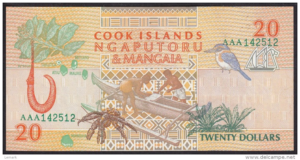 Cook Islands 20 Dollar 1992 P9 UNC - Cook