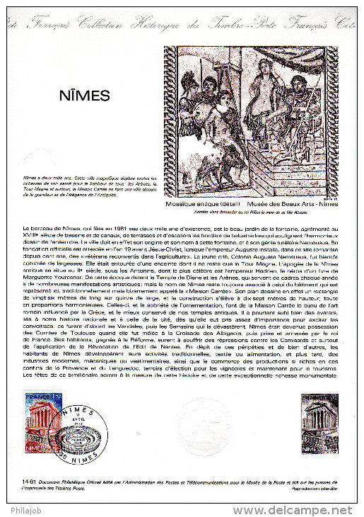 &#x2605;  1981 : Document Philatélique Officiel N° 14-81 " NIMES ". N° YT 2133. Parfait état DPO - 1980-1989