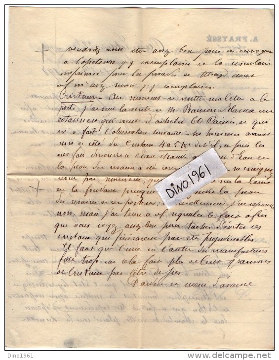 VP3524 - Lettre De Mr A. FRAYSSE Agent Spécial Des Manufacture De L´Etat à BUENOS AIRES & PARIS Concernant  Tabac - Documenten