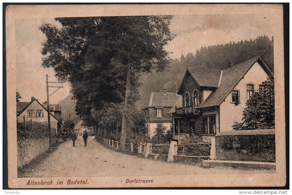 1780 - Ohne Porto - Alte Ansichtskarte - Altenbrak Im Bodetal Dorfstraße - N. Gel Quaas - Altenbrak