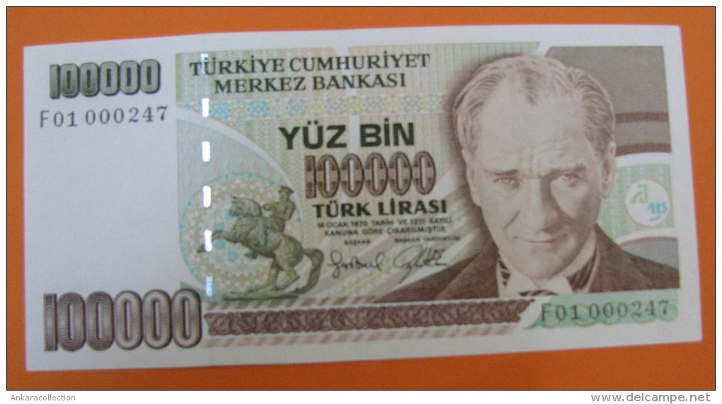 AC - TURKEY- 7TH EMISSION SAME NUMBERED 7 DIFFERENT BANKNOTES 01 000 247 UNCIRCULATED - Turquie