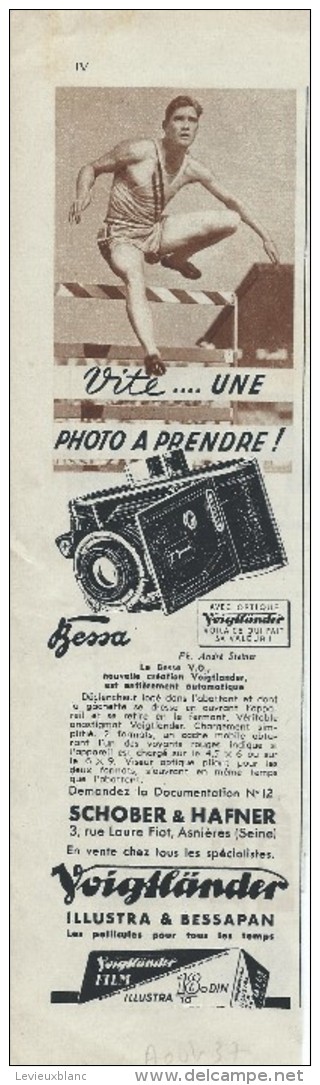 Encart Publicitaire/Course Obstacle //Appareil Photographique/VOIGTLÄNDER/ ASNIERES/RevueTouring Club France/1937 ILL97 - Sport En Toerisme