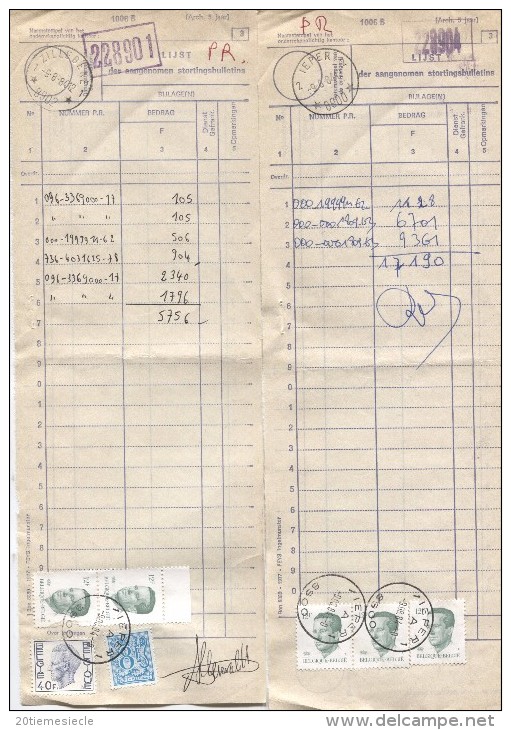 TP Velghe-Elstöm S/10 Documents De La Poste 1006B C.Relais&halte Ieper 8900/Zillebeke  8902 1-2-3/Dikkebus 1984 AP891 - Cachets à étoiles