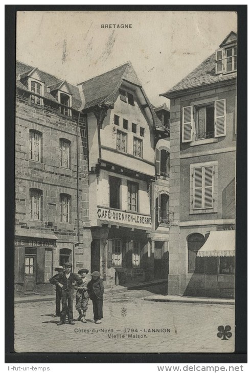 22 LANNION - Café QUENVEN LEBERRE - Vieille Maison - Lannion