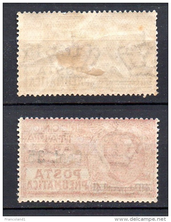 1927 - Regno P. Pneumatica Sovrast. N 10-11 Michel 268-69 Completa Nuovi MLH* - Poste Pneumatique