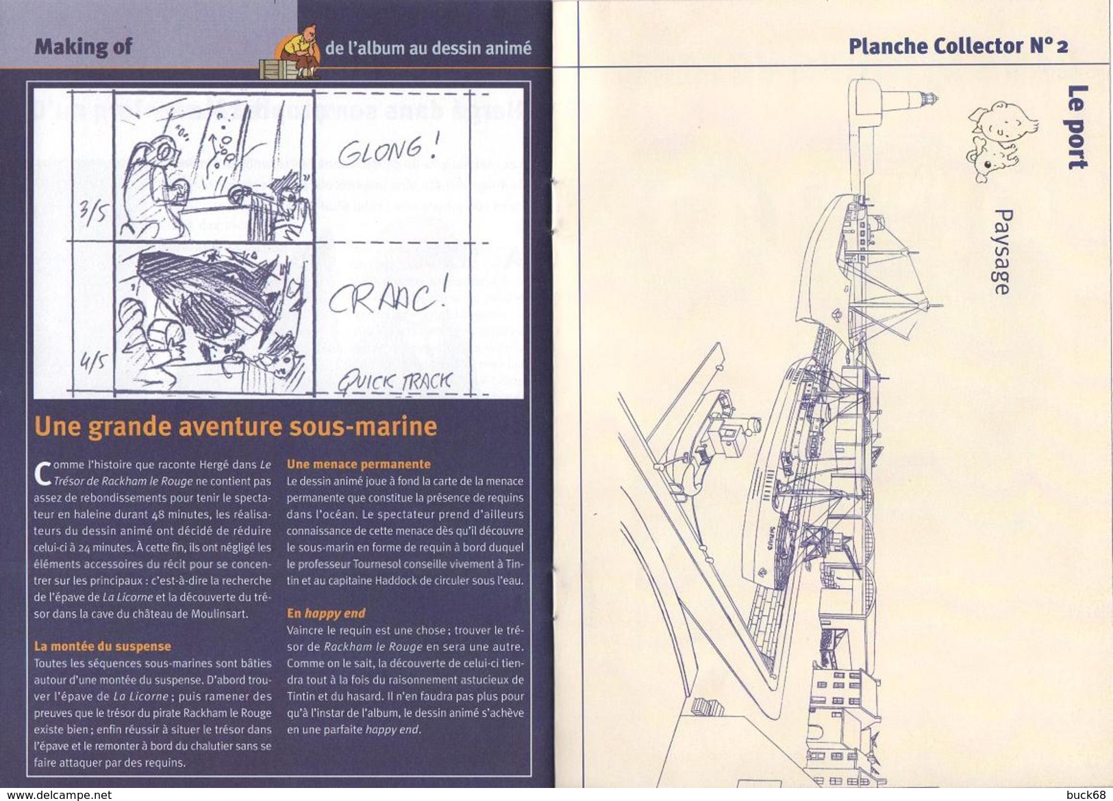 Brochure N° 2 TINTIN Kuifje HERGE Carnet DVD Le Trésor De Rackham Le Rouge (dessins Croquis Photos) Cheverny Moulinsart - Hergé