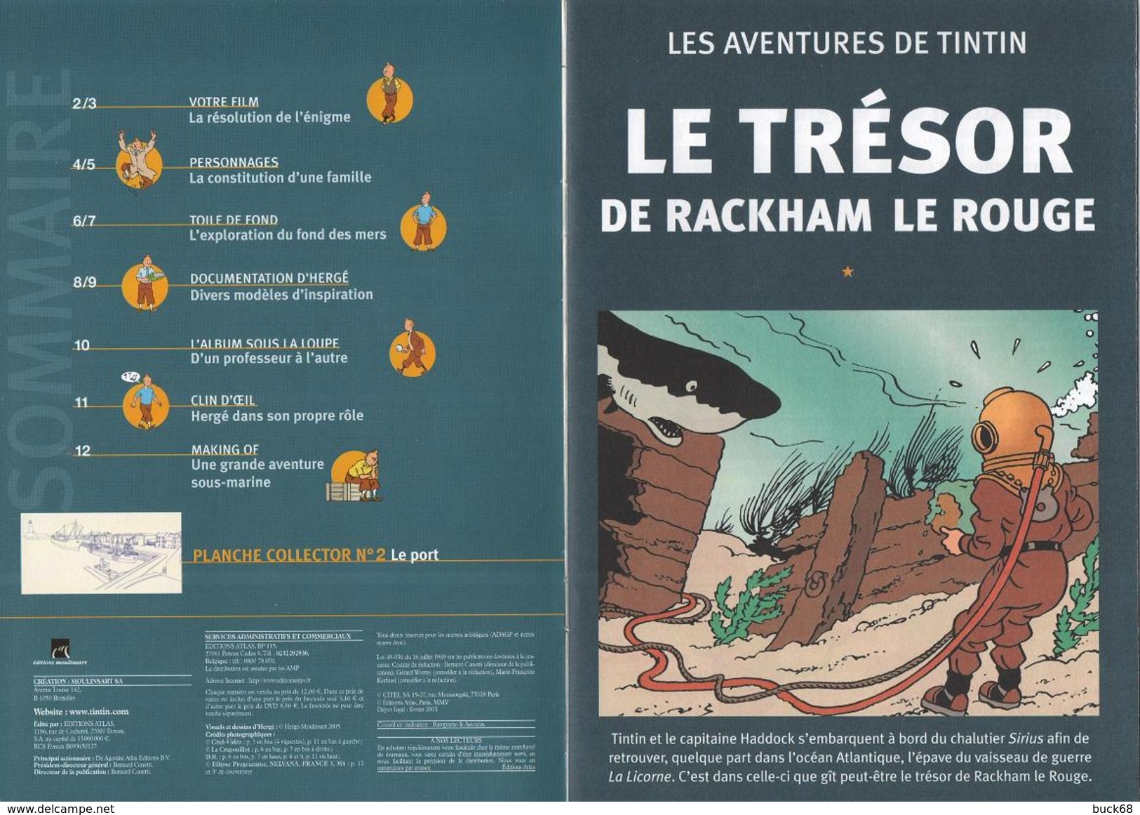 Brochure N° 2 TINTIN Kuifje HERGE Carnet DVD Le Trésor De Rackham Le Rouge (dessins Croquis Photos) Cheverny Moulinsart - Hergé