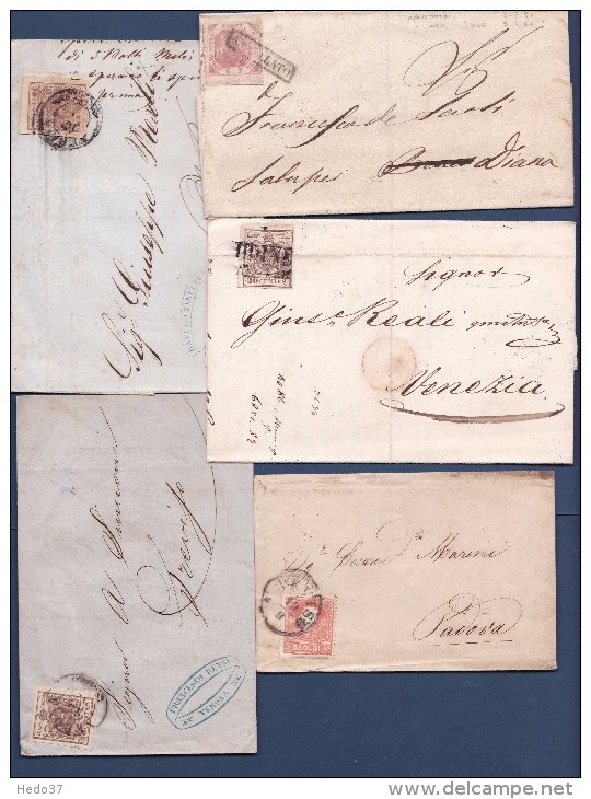 Italie & Anciens Etats Collection - 38 Lettres + 2 Devants - 9 Scans - Collections