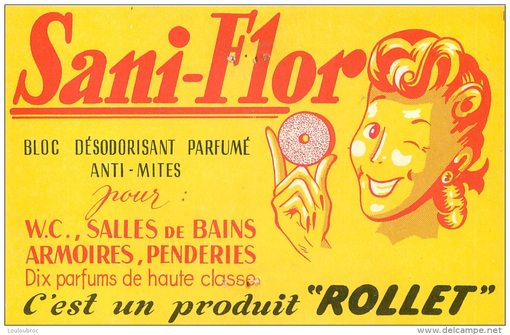 CARTE PUBLICITAIRE SANI-FLOR VOIR LES DEUX SCANS - Advertising