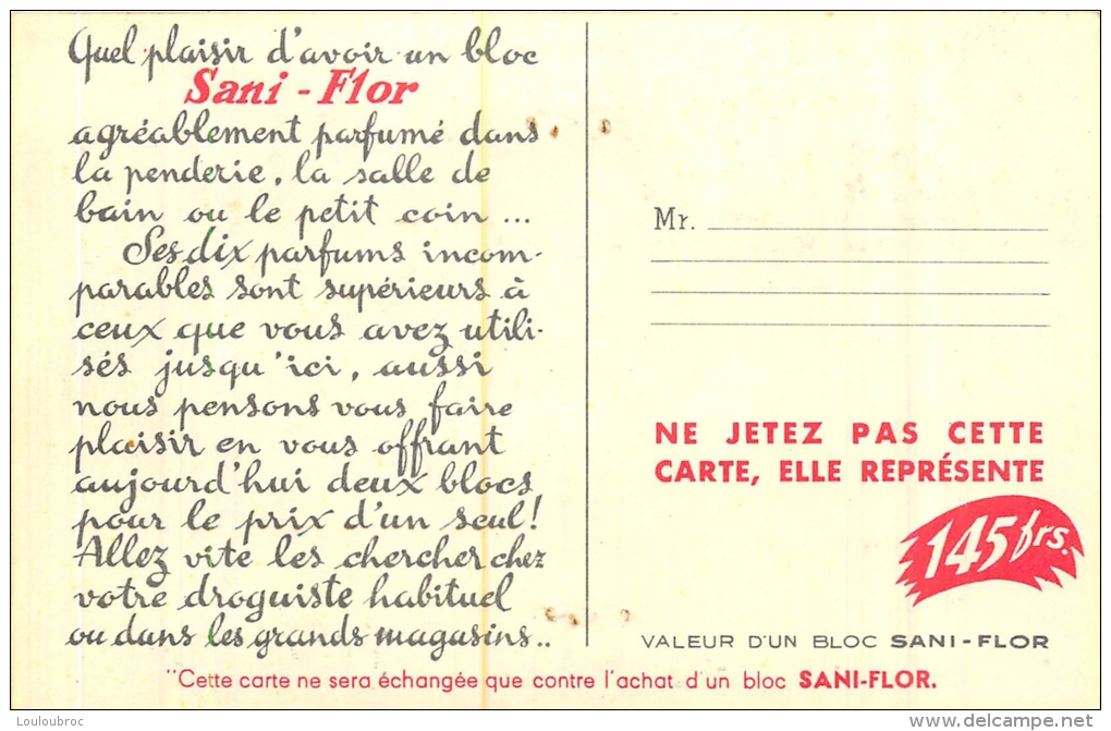 CARTE PUBLICITAIRE SANI-FLOR VOIR LES DEUX SCANS - Publicidad