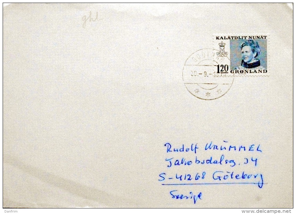 Greenland  1976 Letter To Sweden. Last Day Use Of The Stamp  30-9-1976 Godthåb   ( Lot 6089 ) - Covers & Documents