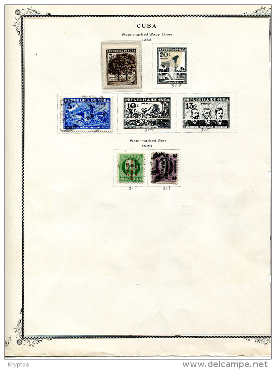 Cuba 1929-33. Album Pages With 10 Stamps - Mixed Condition - Collections, Lots & Series