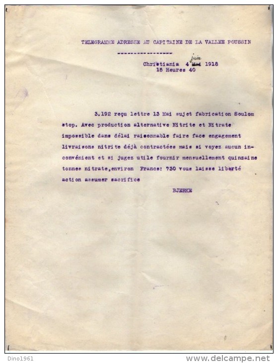 VP3533  - Lot de Documents Concernant la Fabrique Nitratiere de SOULOM & PIERREFITTE NESTALAS pour PARIS