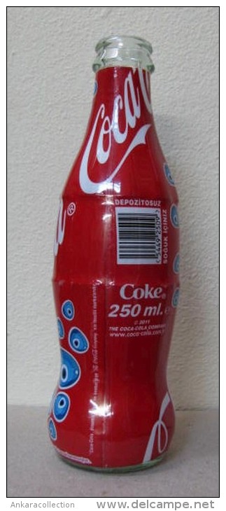AC - COLA COLA - SHRINK WRAPPED EMPTY GLASS BOTTLE 250 Ml # 6 FROM TURKEY - Bottles
