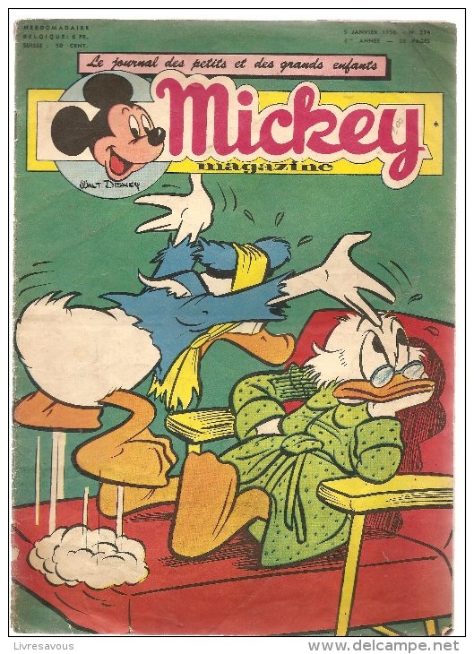 Mickey Magazine Le Journal Des Petits Et Des Enfants  N°274 Du 5 Janvier 1956 6 ème Année - Journal De Mickey