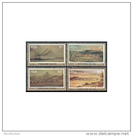 South Africa 1975 Art Paintings By Thomas Baines Views Sailing Ship Paint Nature Stamps MNH SC 443-446 Michel 472-475 - Neufs