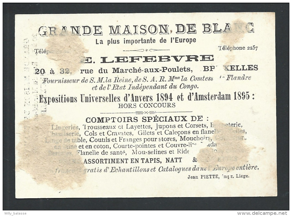 Ancien Chromo Publicitaire - Grande Maison De Blanc - Bruxelles - " Chasseur D'Afrique " - Soldat  // - Autres & Non Classés