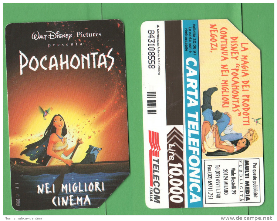 Schede Telefoniche > TELECOM Disney Pocahontas 10000 Lire 06 - 1997 - Pubbliche Tematiche