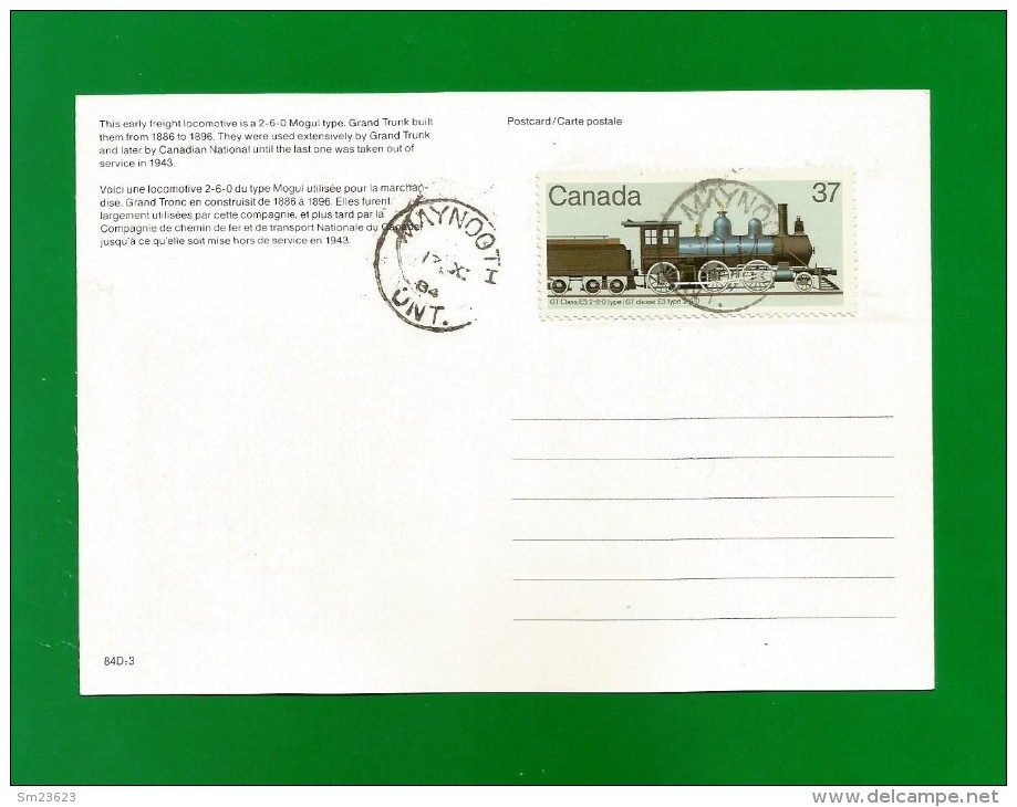 CANADA  1984 , Locomotive - Maximum Card - First Day Maynooth 17 XI 1984 - 2 Scan - Tarjetas – Máxima