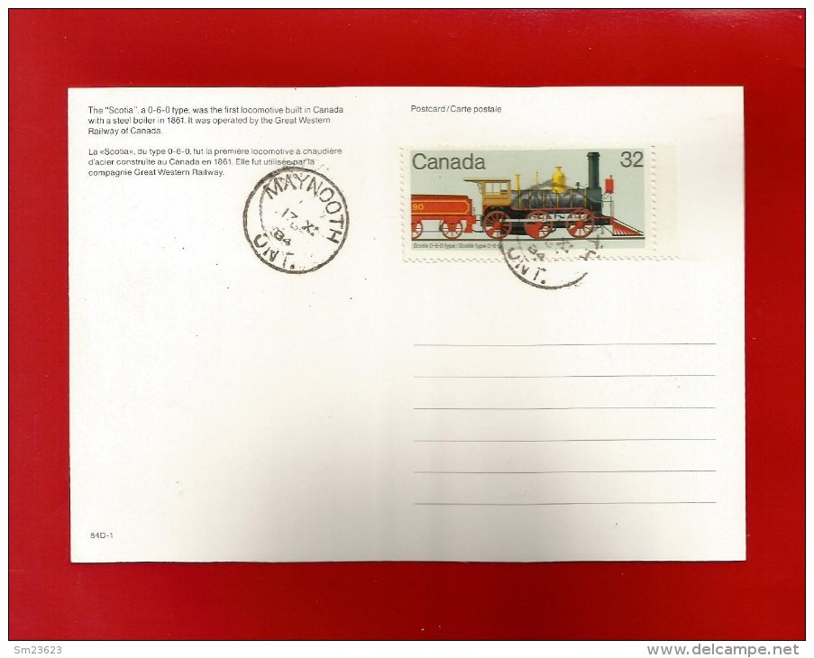 CANADA  1984 , Locomotive - Maximum Card - First Day Maynooth 17 XI 1984 - 2 Scan - Tarjetas – Máxima