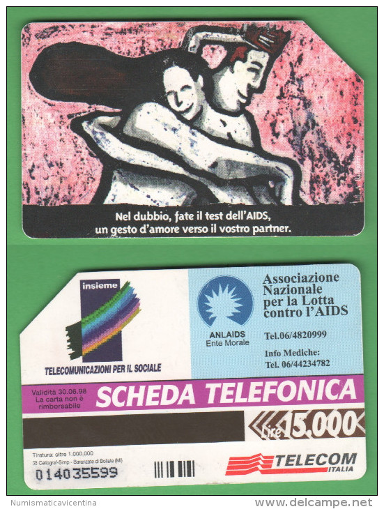 Schede Telefoniche > TELECOM AIDS 15000 Lire 06 -1998 - Pubbliche Tematiche