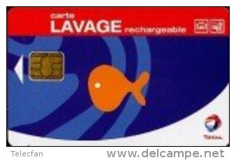FRANCE CARTE LAVAGE TOTAL RECHARGEABLE SCHLUMBERGER SUPERBE N° ROUGES VERSO - Car Wash Cards