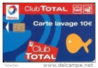FRANCE CARTE LAVAGE TOTAL CLUB TOTAL 10€ SCHLUMBERGER SUPERBE N° VERSO - Car Wash