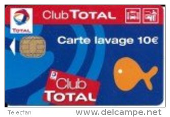 FRANCE CARTE LAVAGE TOTAL CLUB TOTAL 10€ SCHLUMBERGER SUPERBE N° VERSO - Colada De Coche