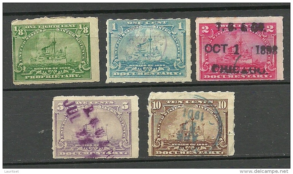 USA Ca 1890/1895 Documentaryies Revenue Tax Stamps O/* - Revenues