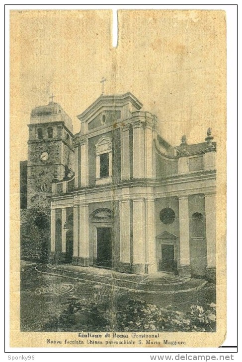 CARTOLINA POSTALE - ANNO 19?? -GIULIANO DI ROMA - FROSINONE - NUOVA FACCIATA CHIESA PARROCCHIALE S. MARIA MAGGIORE - - Marcofilía