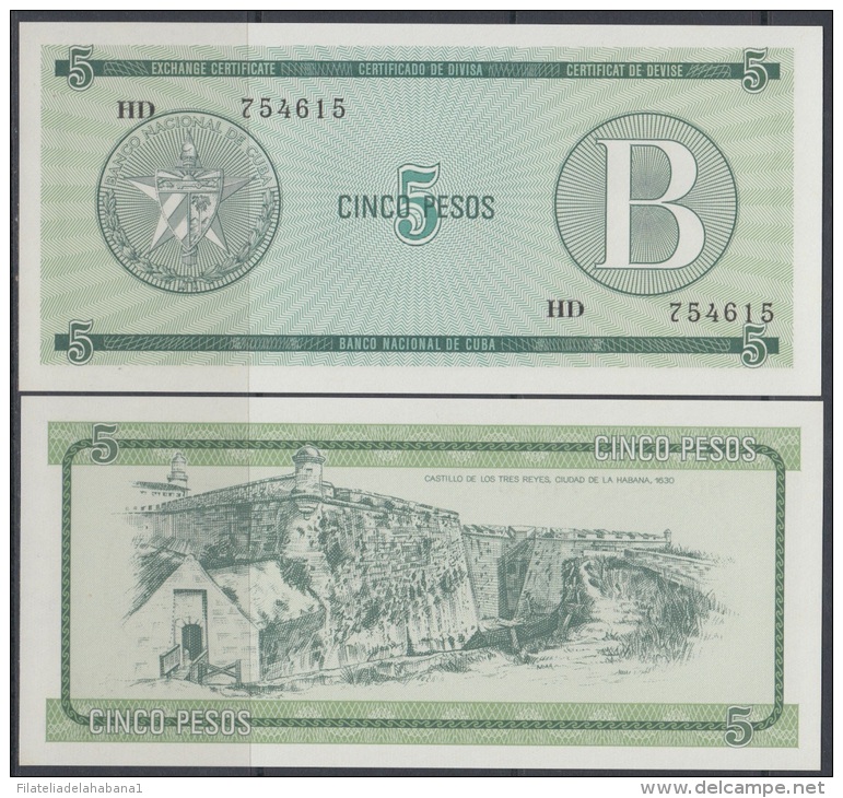 1985-BK-118 CUBA EXCHANGE CURRENCY 1985 5$ . B. UNC - Cuba