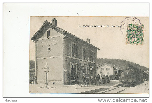 Marey-sur-Tille - La Gare - 1907 - Autres & Non Classés